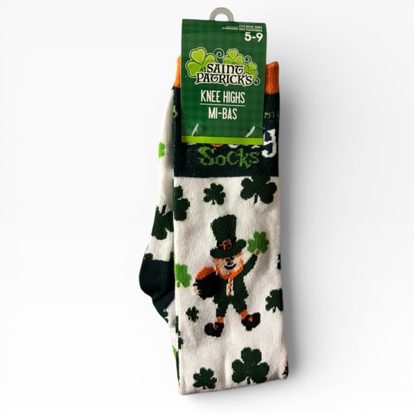 Accessories - Knee High Socks - Green, Orange, and White